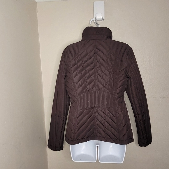 Kenneth Cole Reaction Down Quilted Puffer Coat Brown Women's Medium - Picture 4 of 6